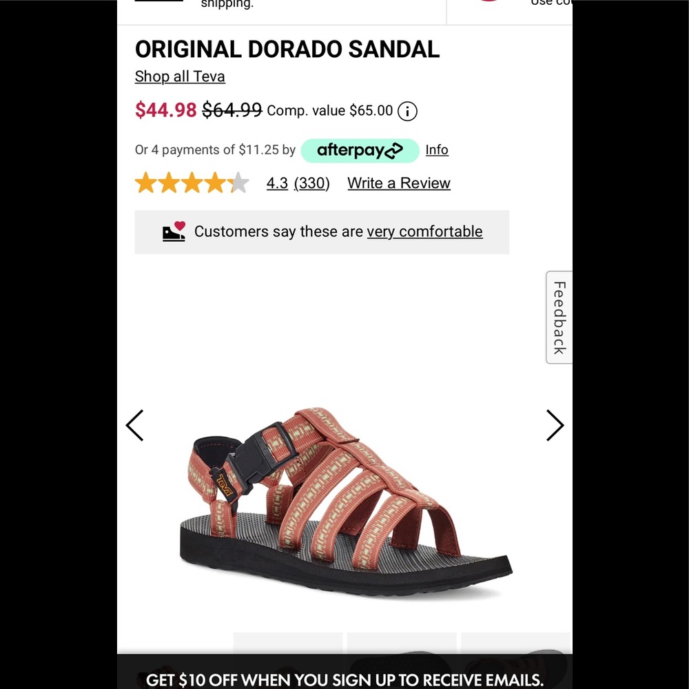 Teva sandals size 6- barely worn in excellent condition